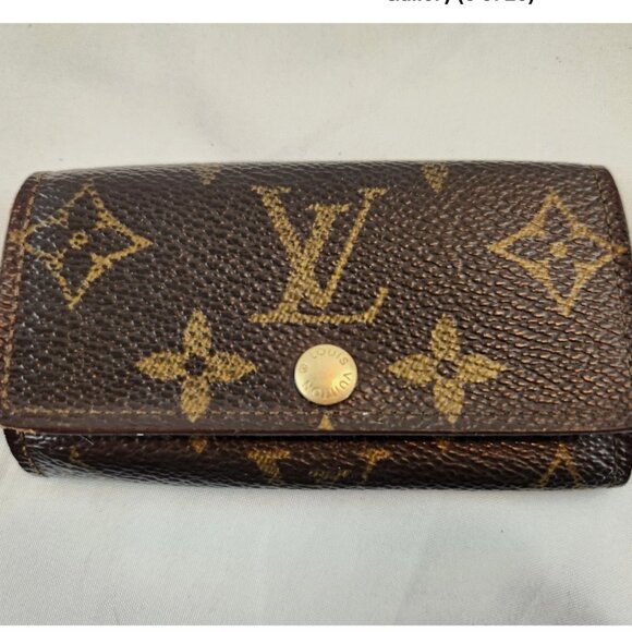 Authentic Louis Vuitton Brown Monogram Key Case 4 Ring Hook - Picture 1 of 15